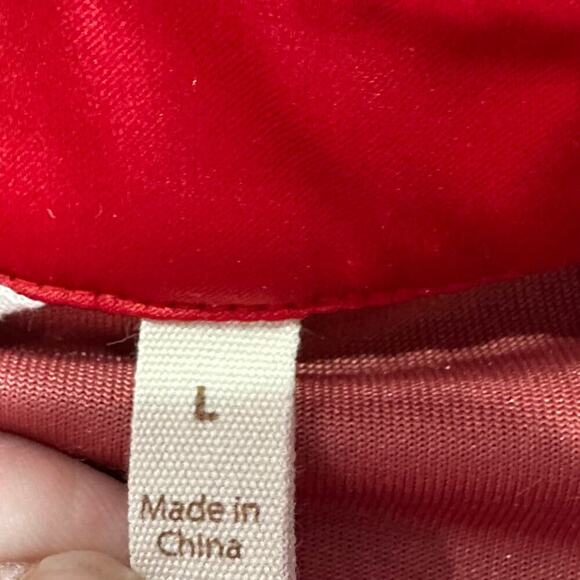 Soft Surroundings Sz L Red‎ Velvet Boyfriend Button Front Tunic Blouse Collared - Picture 4 of 12